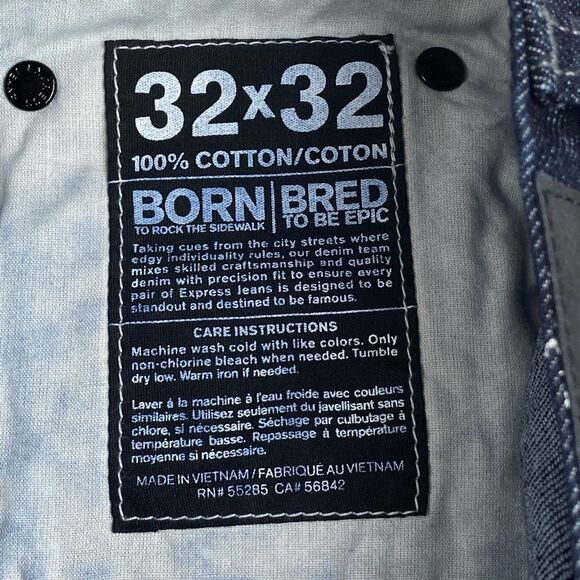 Express Jeans Mens 32x32 Rocco Slim Fit Boot Cut Dark Wash Denim 90s Revival Y2K - Picture 8 of 16